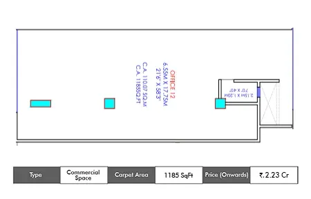 Shree Laxmi Blanca Commercial Commercial Space floor plan, 1185 sq ft carpet area